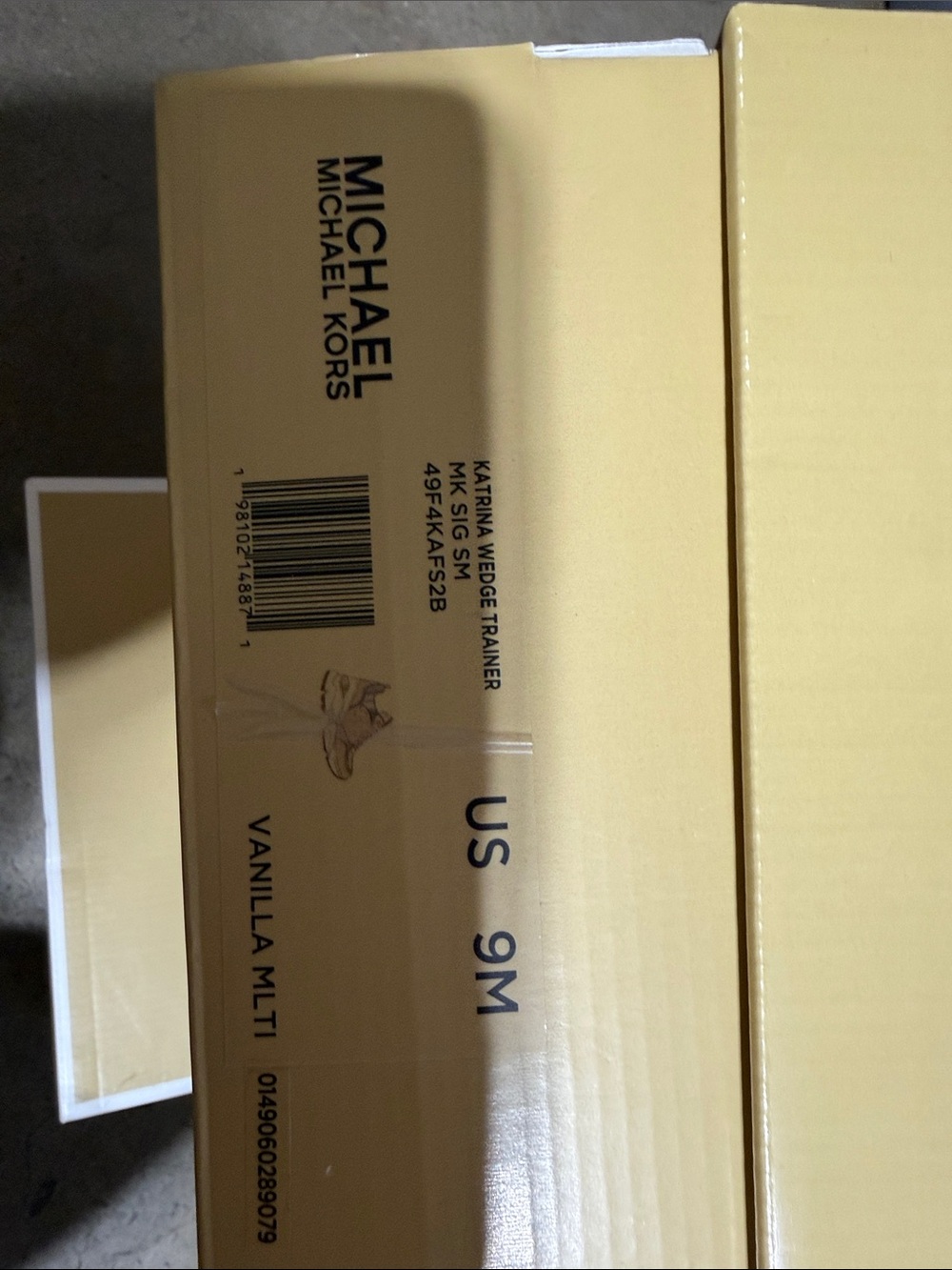 Michael Kors Cream and Gold MK Logo Platform Sneaker - Picture 2 of 2